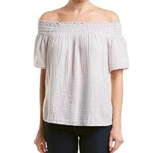 Michael Stars NWT Smocked Top Double Gauze Top in Seaglass